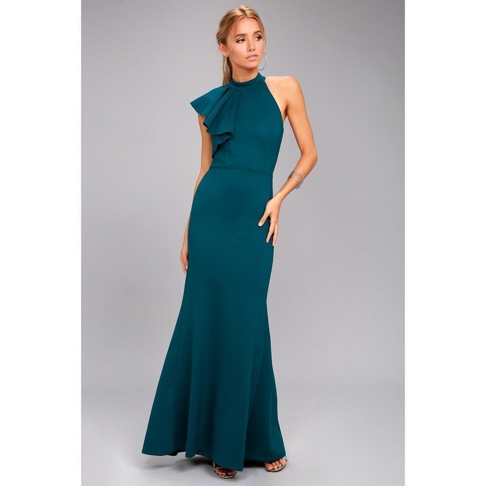 LULUS Margaux One Shoulder Maxi Dress Sz XS